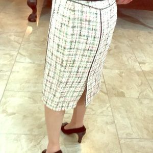 Lafayette 148 Spring Plaid Pencil Skirt